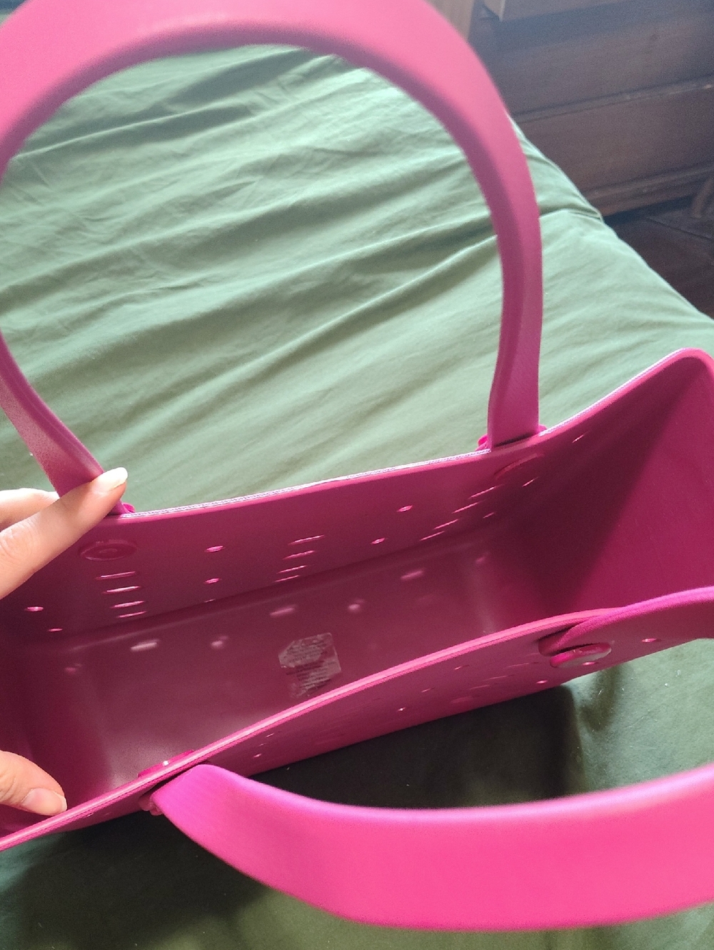 Hot Pink Women's Beach Utility Tote Bag - Picture 2 of 8